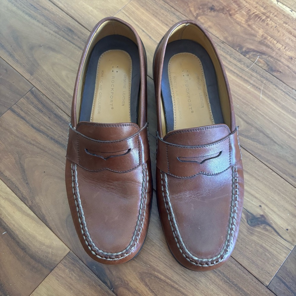 Rockport Chestnut Leather Slip-On Loafers